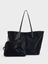 Charles & Ke*th -  Sianna Crinkle-Effect Reversible Tote Bag - Noir